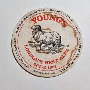 Young's London's Best Ales Beer Coaster‎ Ram Rod Special Bitter Pub Bar